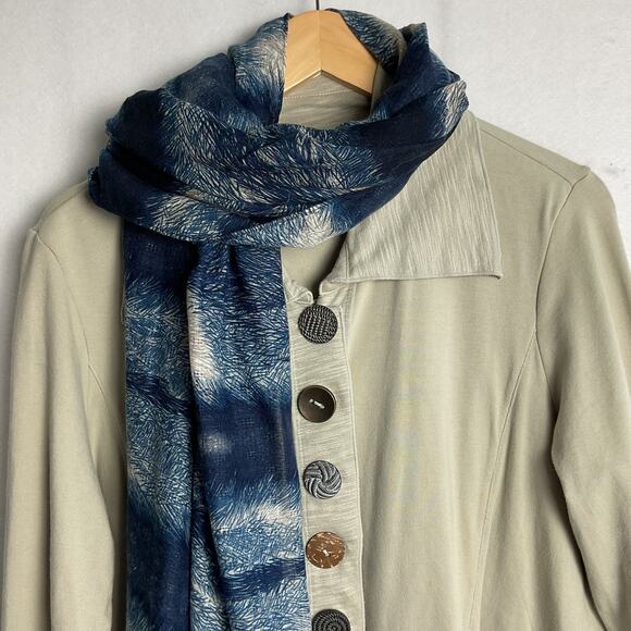 Neon Buddha Womens Jersey Knit Casual Button Down Jacket Large - Picture 3 of 11